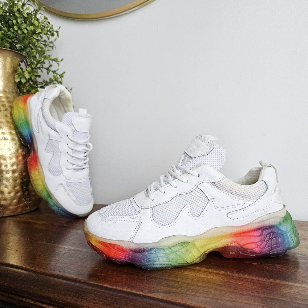Translucent Rainbow Sole Chunky Trainers Sneakers Size EU 40 US 8